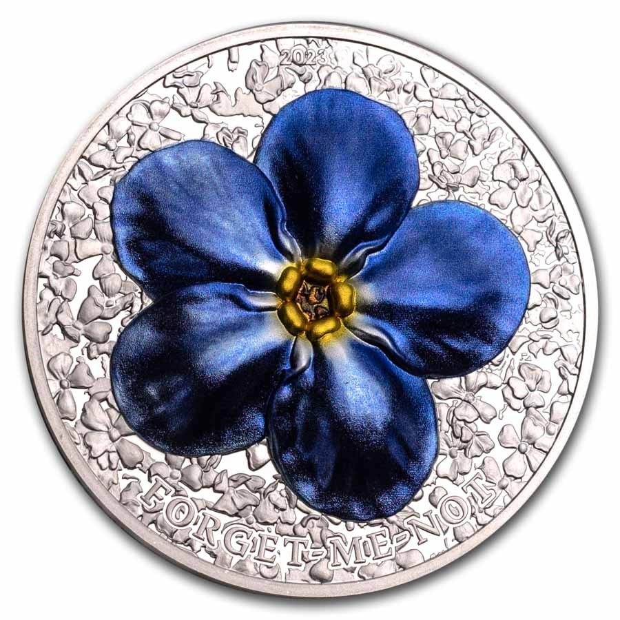 Buy 2023 2 oz Silver Flowers & Leaves Forget-Me-Not | APMEX
