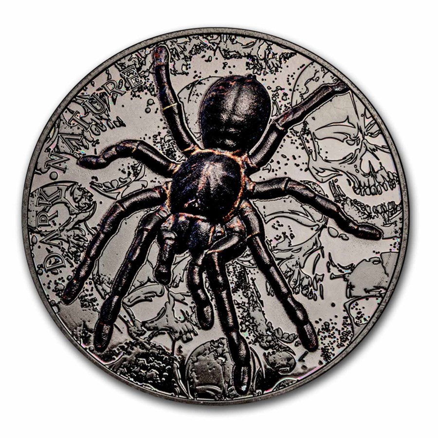 2023 Palau 3 oz Silver Proof Dark Natura: Thai Black Tarantula