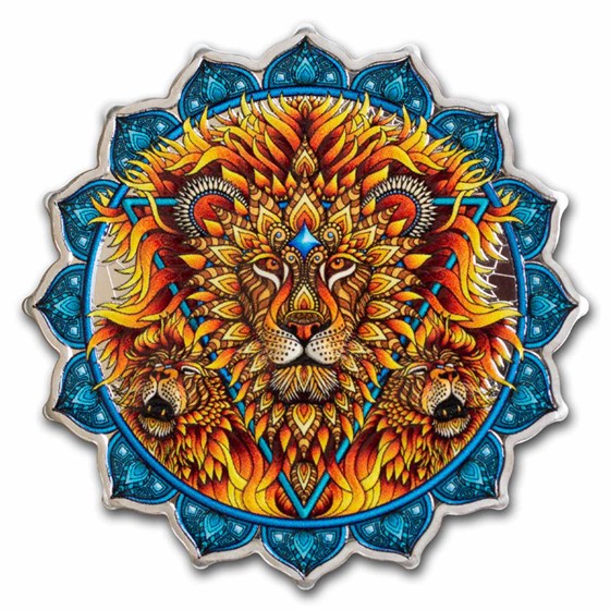 2023 PAMP 2 oz Silver $5 Lion of the 5th Chakra Proof