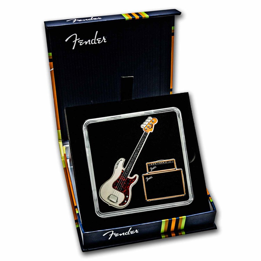 2023 PAMP 2x1 oz Proof Silver Fender® Dynamic Duo Bass & Amp Set