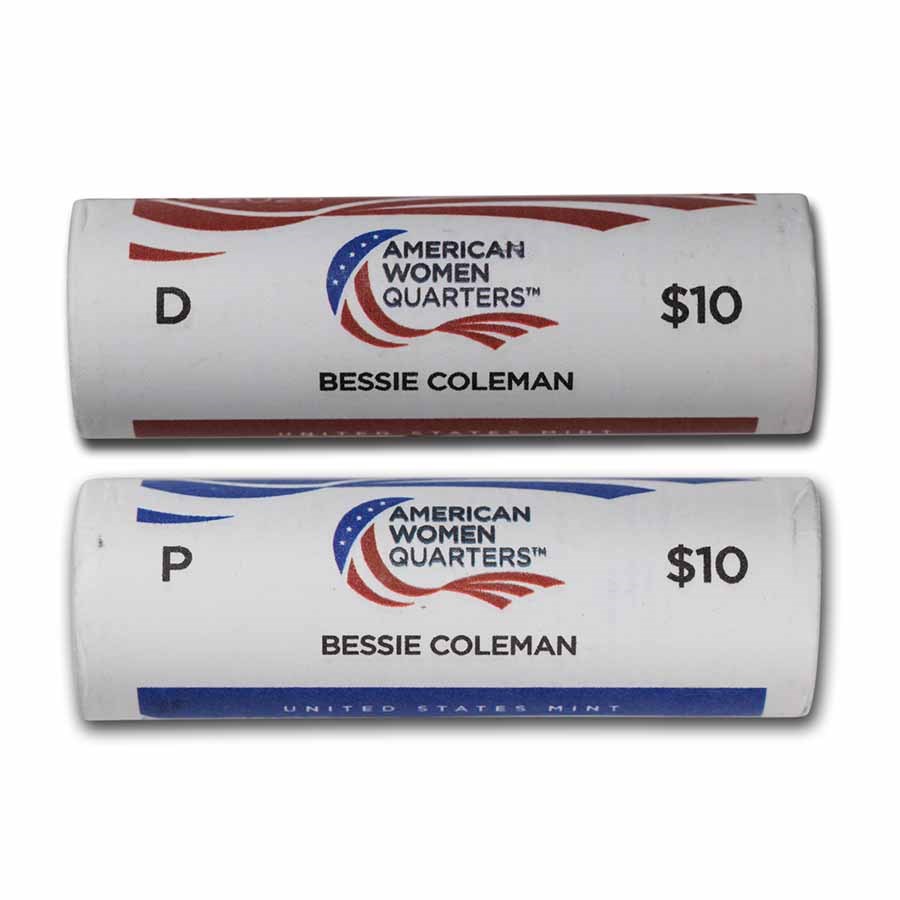 2023-PD Bessie Coleman Women's Quarter 40-Coin (2 Roll Set) BU