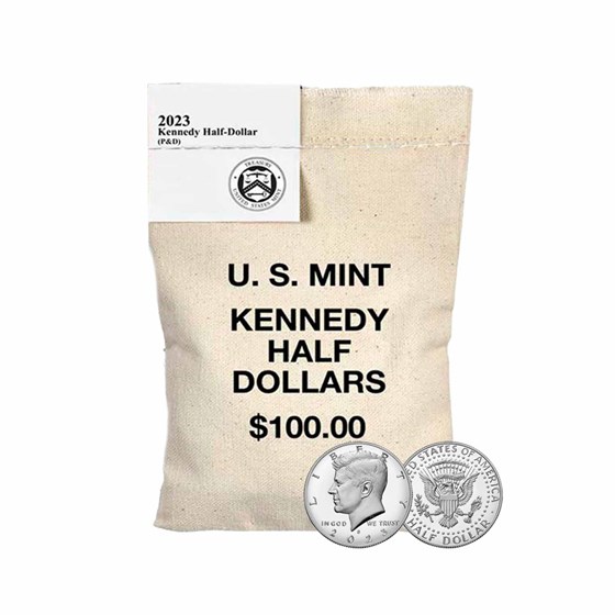 2023-P&D Kennedy Half Dollar 200-Coin Bag BU (Mixed mint marks) 2023-P&D Kennedy Half Dollar 200-Coin Bag BU (Mixed mint marks)