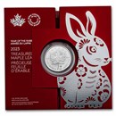 2023 RCM $5 1 oz Silver Treasured Maple Leaf Year of the Rabbit