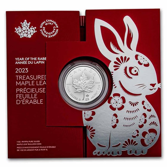 2023 RCM $5 1 oz Silver Treasured Maple Leaf Year of the Rabbit 2023 RCM $5 1 oz Silver Treasured Maple Leaf Year of the Rabbit