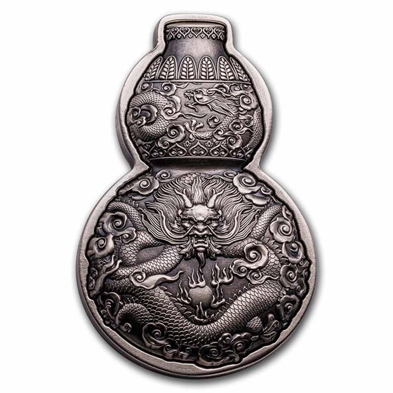 2023 Rep.of Chad 1 oz Silver Dragon Hulu Bottle Gourd Shaped Coin
