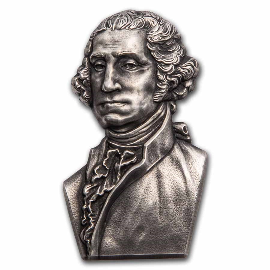 2023 Rep.of Chad 2 oz Silver George Washington Bust Shaped Coin