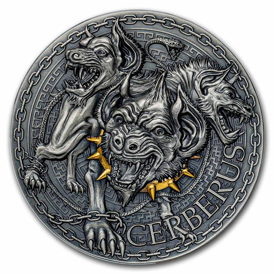 2023 Republic of Cameroon 1 oz Silver Greek Mythology; Cerberus