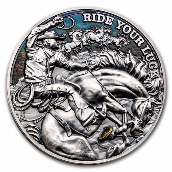 2023 Republic of Cameroon 2 oz Silver Antique Ride Your Luck
