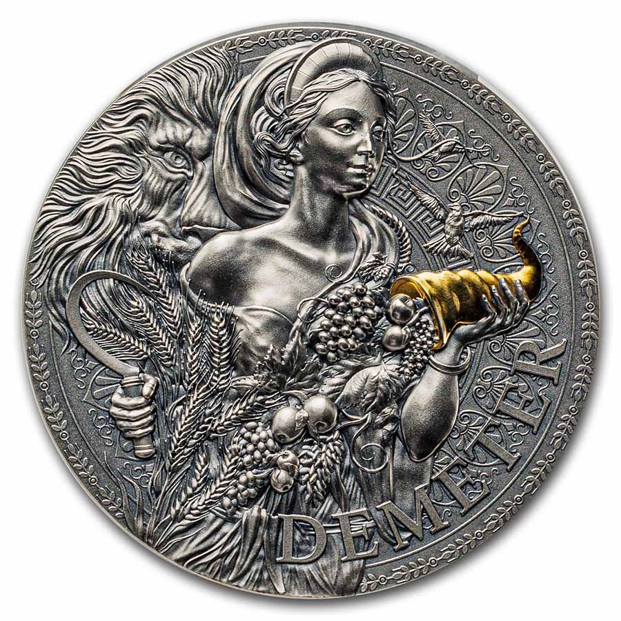 2023 Republic of Cameroon 2 oz Silver Greek Mythology; Demeter