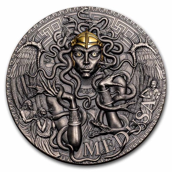 2023 Republic of Cameroon 2 oz Silver Greek Mythology; Medusa