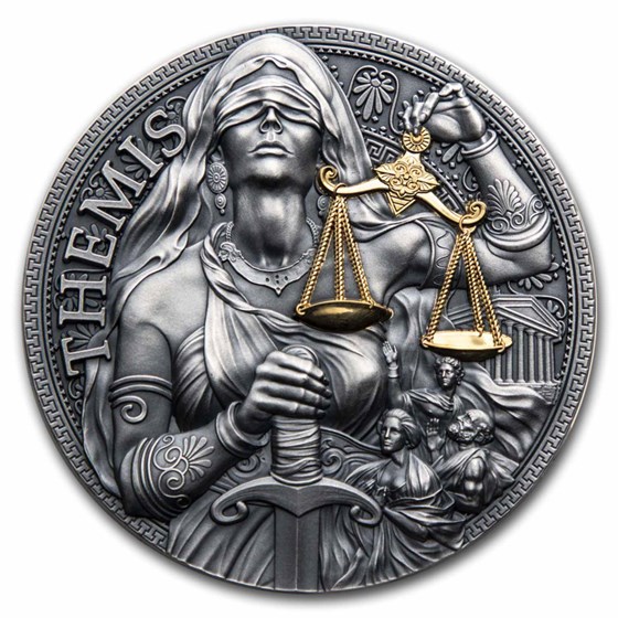 2023 Republic of Cameroon 2 oz Silver Greek Mythology; Themis