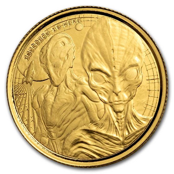 2023 Republic of Ghana 1/10 oz Gold 50 Cedis Space Alien 2023 Republic of Ghana 1/10 oz Gold 50 Cedis Space Alien