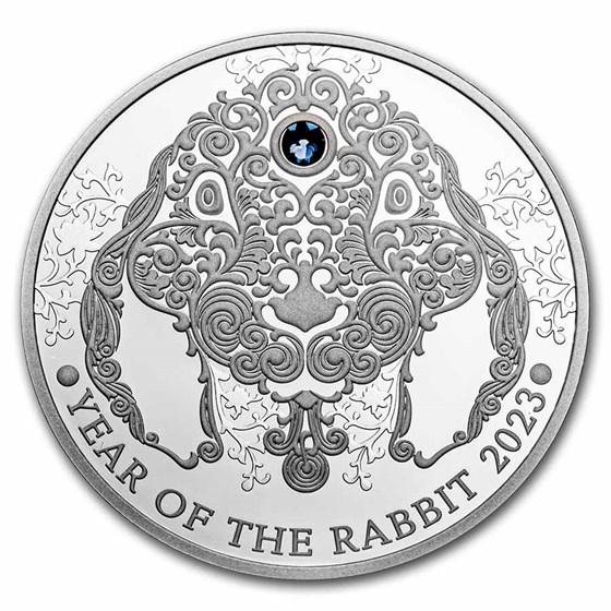 2023 Republic of Ghana 1/2 oz Silver Year of the Rabbit Proof