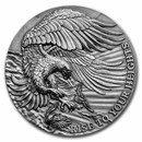2023 Republic of Ghana 2 oz Silver Antique Eagle and Raven