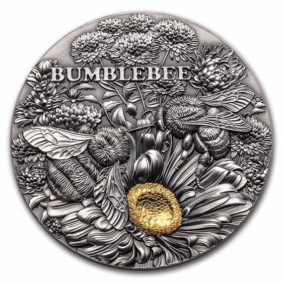 2023 Republic of Ghana 2 oz Silver Nature Architects: Bumblebee