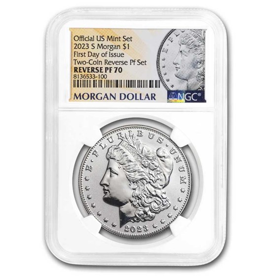 2023-S Morgan & Peace Dollar Reverse Proof Set PF-70 NGC (FDI) 2023-S Morgan & Peace Dollar Reverse Proof Set PF-70 NGC (FDI)