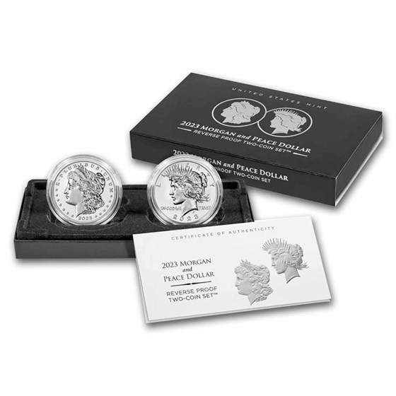 2023-S Morgan & Peace Silver Dollar Reverse Proof Set (Box & COA)