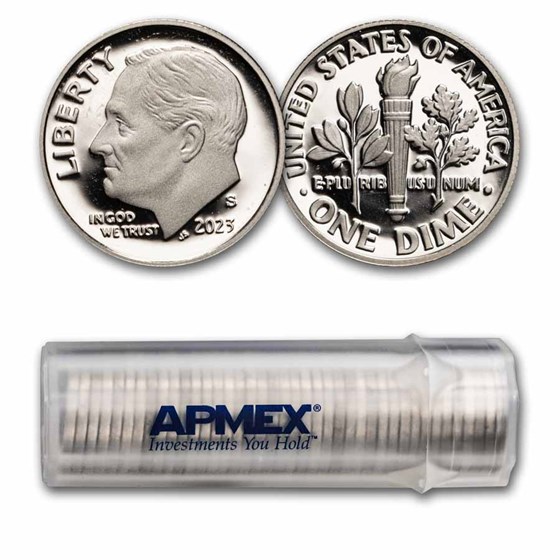 2023-S Roosevelt Dime 50-Coin Roll Proof 2023-S Roosevelt Dime 50-Coin Roll Proof