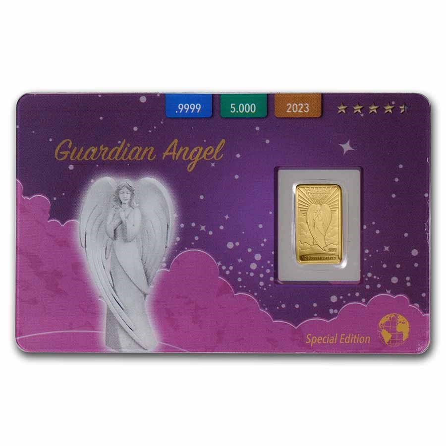 2023 Samoa 1/2 Gram Gold Guardian Angel Coin Bar