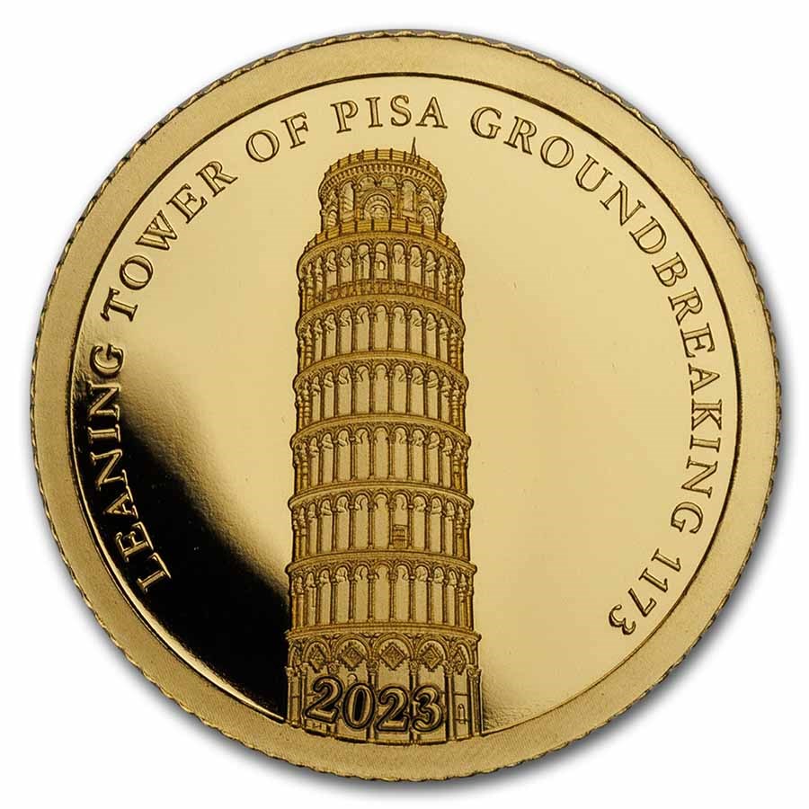 2023 Samoa 1/2 Gram Gold Leaning Tower of Pisa Groundbreaking