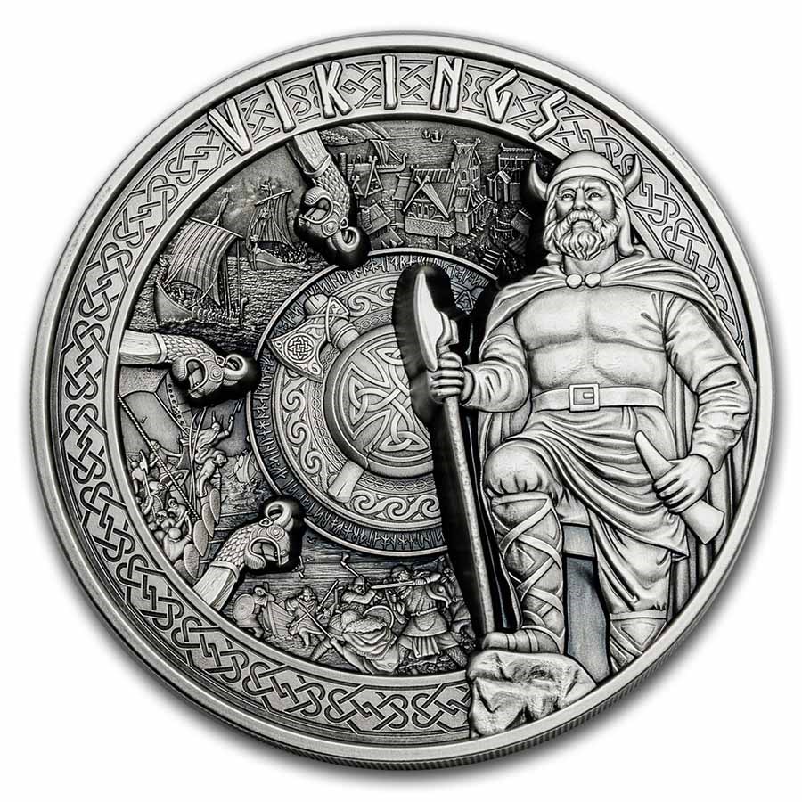 2023 Samoa 1 kilo Silver Vikings Multiple Layer Coin