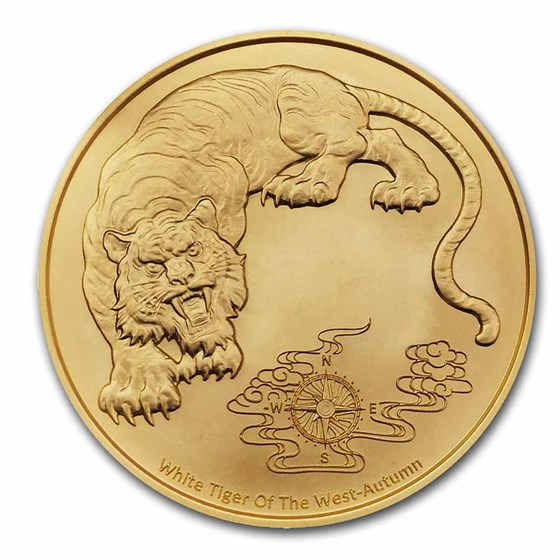 2023 Samoa 1 oz Gold Four Guardians - White Tiger BU 2023 Samoa 1 oz Gold Four Guardians - White Tiger BU