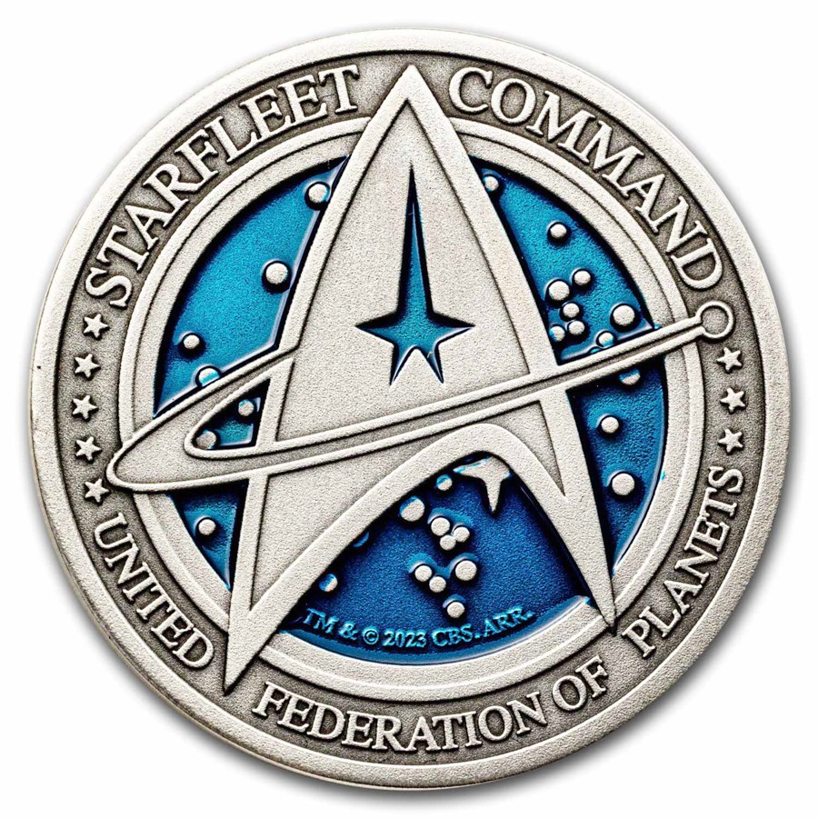 2023 Samoa 1 oz Silver Antique Star Trek Starfleet Command Coin