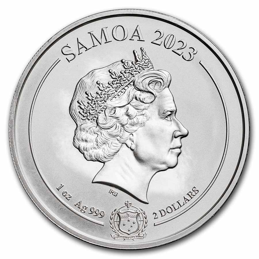 2023年　サモア　ホワイトタイガー銀貨　1オンス Buy 2023 Samoa 1 oz Silver Four Guardians - White Tiger BU