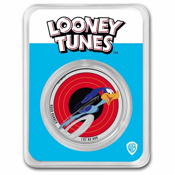 2023 Samoa 1 oz Silver Looney Tunes Road Runner Colorized w/ TEP