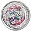 2023 Samoa 1 oz Silver Mermaid Mother and Daughter Prf(Colorized)