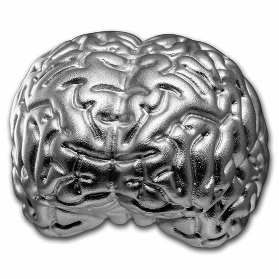 2023 Samoa 2 oz Silver The Brain 3D Shaped Coin