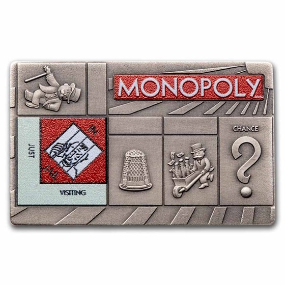 2023 Samoa 4 oz Silver Monopoly Game Board 4Coin Antique Set
