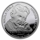 2023 Serbia 1 oz Proof Ag 100 Dinar Tesla: Anti-Gravity (Scruffy)