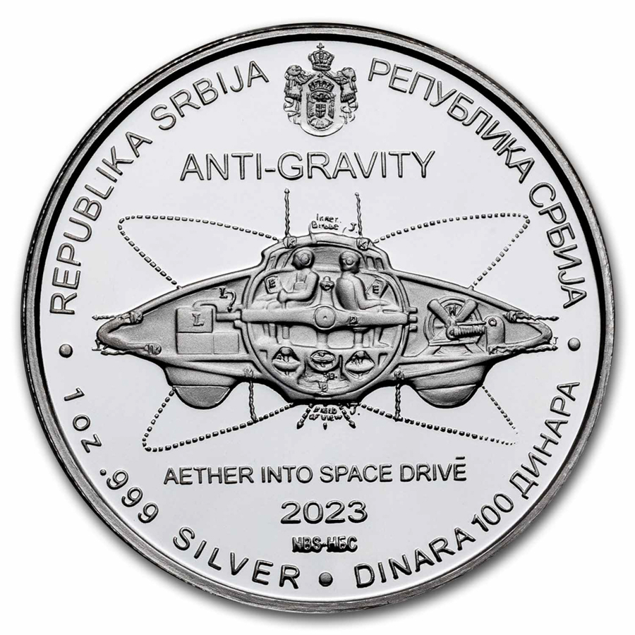 2023 Serbia 1 oz Proof Ag 100 Dinar Tesla: Anti-Gravity | eBay