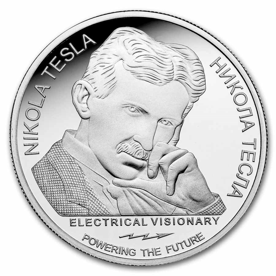 2023 Serbia 1 oz Proof Ag 100 Dinar Tesla: Tesla Coil (No COA)