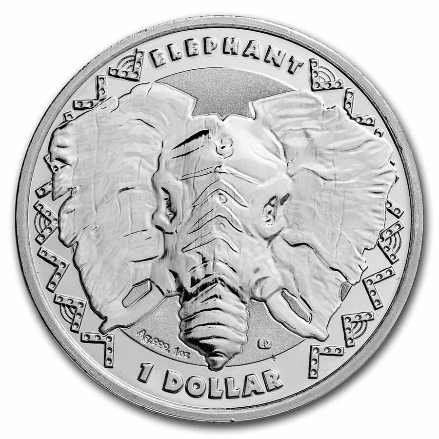 2023 Sierra Leone 1 oz Silver $1 Big Five: Elephant BU