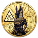 2023 Sierra Leone 1 oz Silver Gilded Egyptian Gods: Anubis