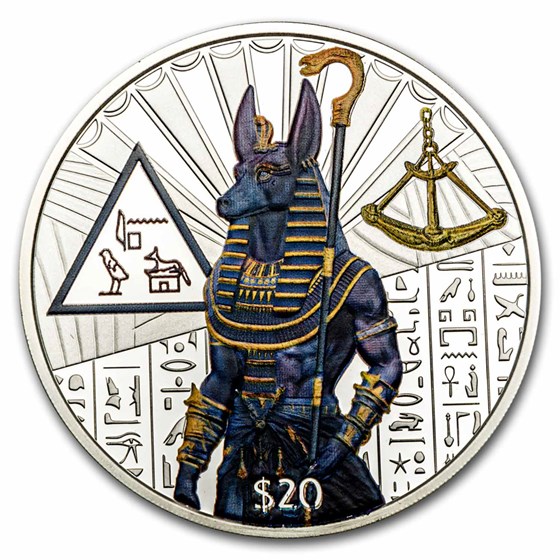 2023 Sierra Leone 2 oz Silver Egyptian Gods: Anubis (Colorized) 2023 Sierra Leone 2 oz Silver Egyptian Gods: Anubis (Colorized)