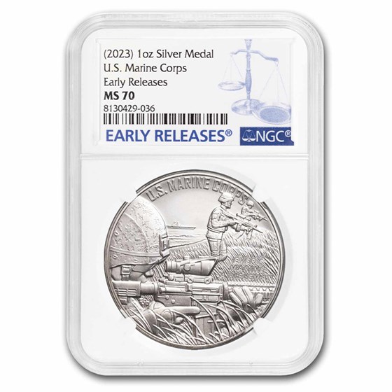 (2023) Silver Marine Corps Medal MS-70 NGC (Early Release) (2023) Silver Marine Corps Medal MS-70 NGC (Early Release)