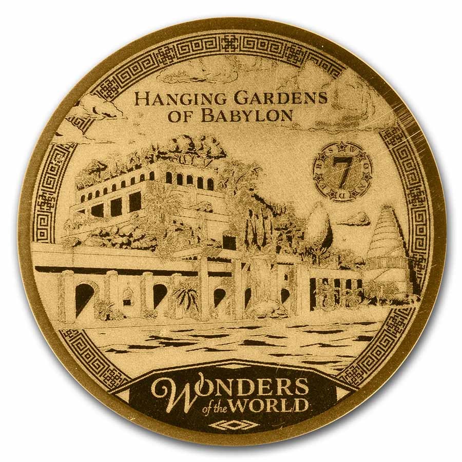 2023 Solomon Islands 1/100 oz Gold Hanging Gardens of Babylon