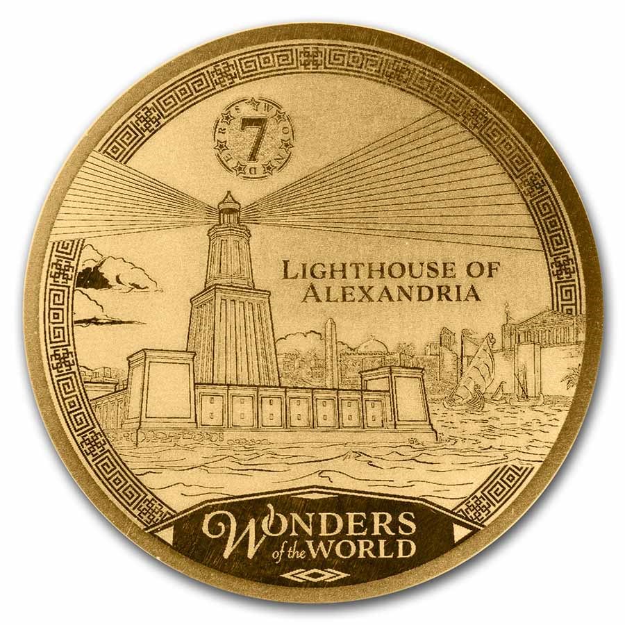 2023 Solomon Islands 1/100 oz Gold Lighthouse of Alexandria