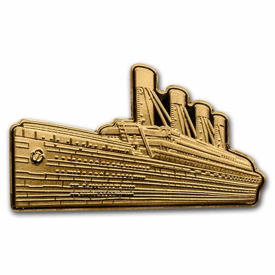 2023 Solomon Islands 1 gram Gold Titanic Shaped Coin 2023 Solomon Islands 1 gram Gold Titanic Shaped Coin