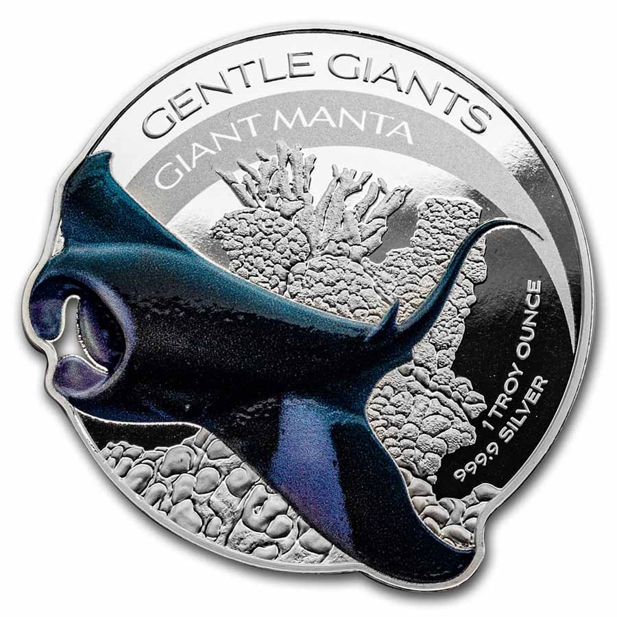 2023 Solomon Islands 1 oz Silver $2 Gentle Giants: Giant Manta