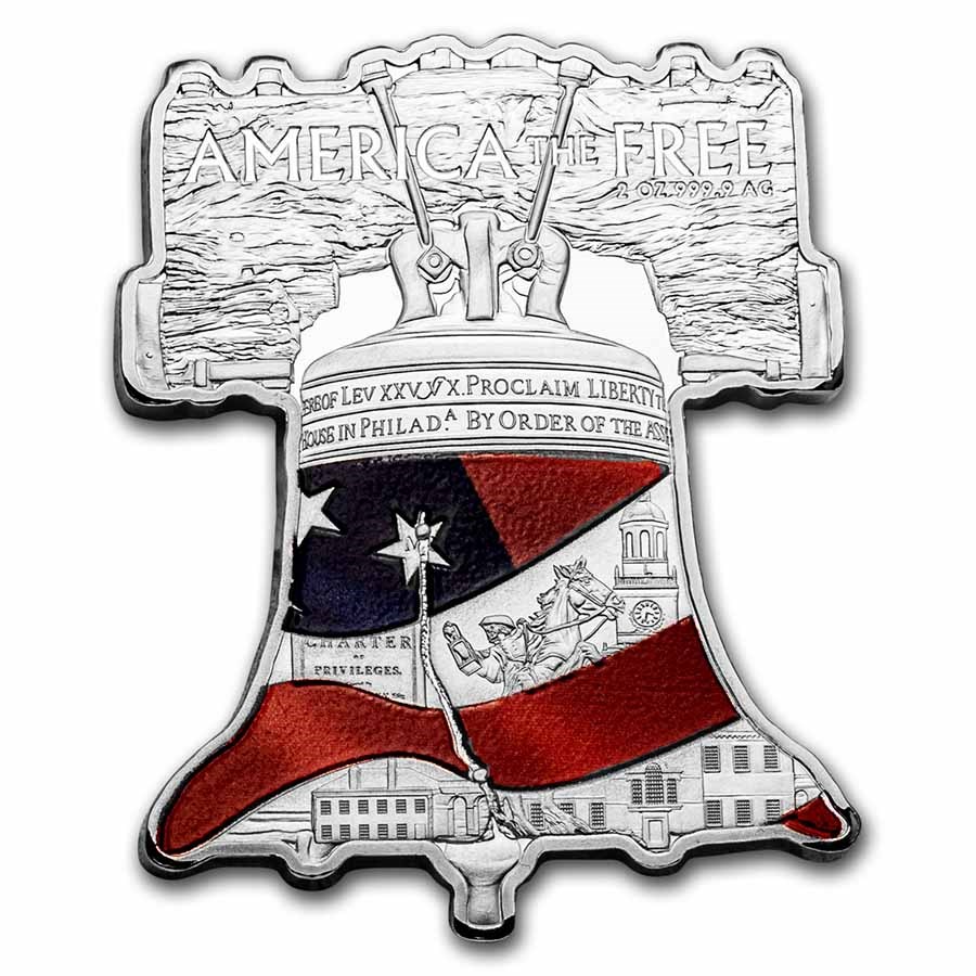 2023 Solomon Islands 2 oz Silver $5 America the Free Liberty Bell