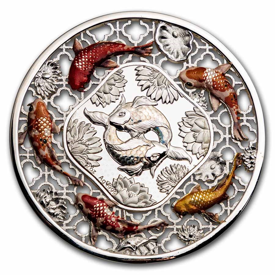 2023 Solomon Islands 2 oz Silver Filigree Koi
