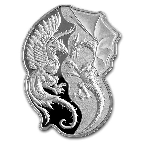 2023 Solomon Islands 2 x 1 oz Silver Phoenix vs. Dragon Coin Set