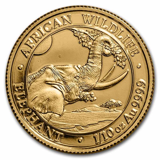 2023 Somalia 1/10 oz Gold African Elephant BU