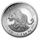 2023 Somalia 1 kilo Silver African Wildlife Leopard BU