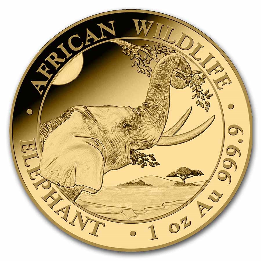 2023 Somalia 1 oz Gold Elephant Coin BU