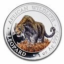2023 Somalia 1 oz Silver African Wildlife Leopard (Colorized)